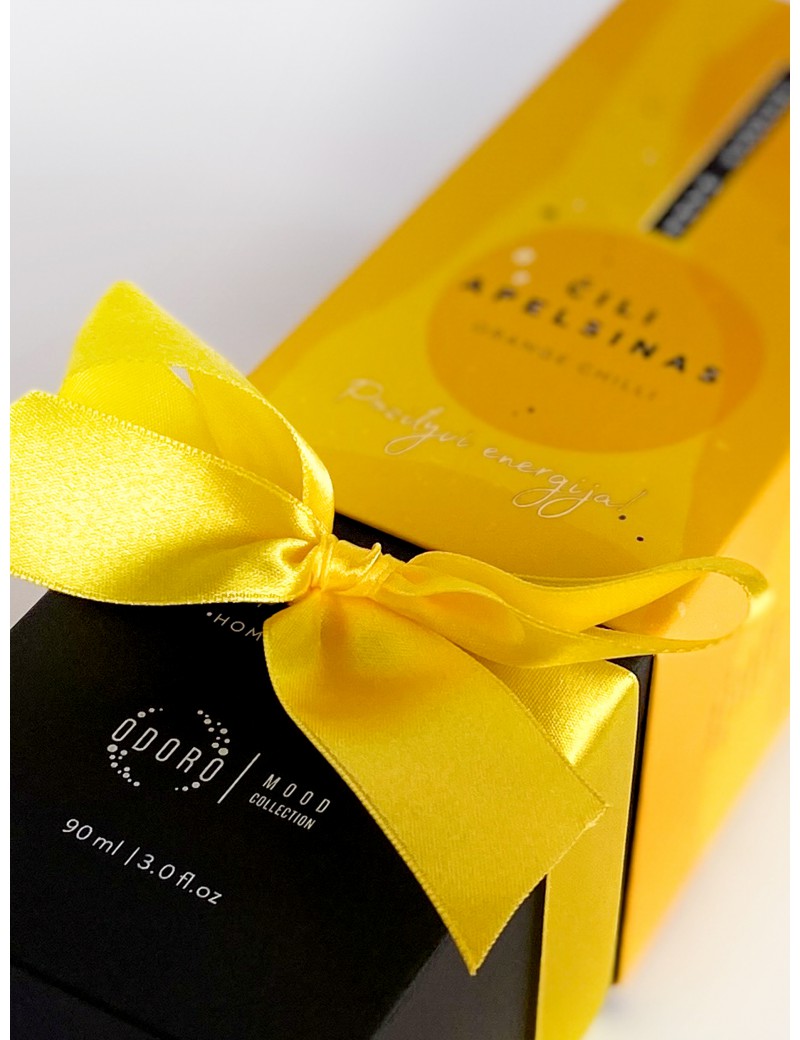 Wrapping the product with a bright yellow ribbon Wrapping the product with a bright yellow ribbon