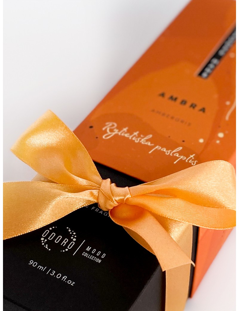 Wrapping the product with an orange ribbon Wrapping the product with an orange ribbon